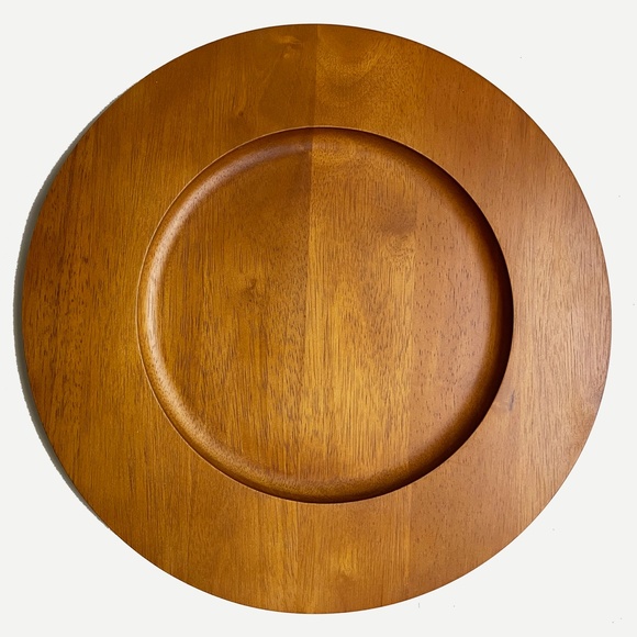 Banana Republic Plate Charger Teak Wood Finish - Picture 1 of 12